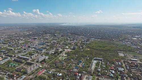 Петропавловск, вид с высоты на парк