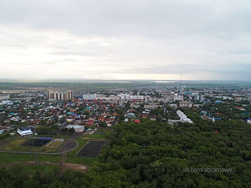 Петропавловск, видь с высоты, парк в сторону телевышки